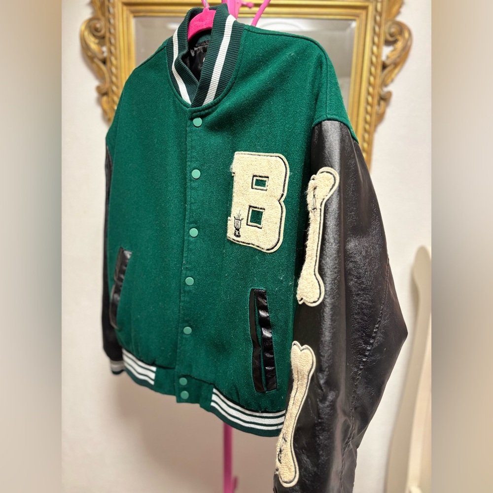 Green and Black Varsity Jacket